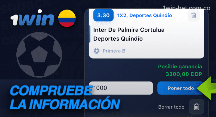 Compruebe la información sobre las apuestas en 1win