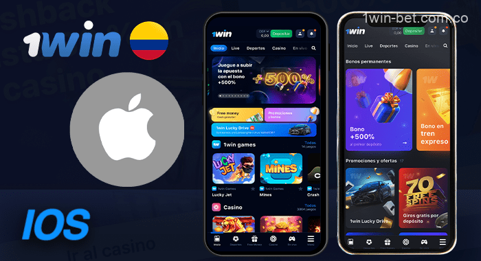 Aplicación móvil 1win para dispositivos iOS para jugadores colombianos